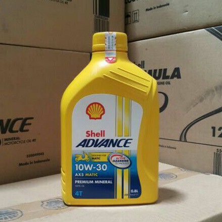 OLI MESIN MOTOR MATIC SHELL ADVANCE AX5 SCOOTER 10W-30 800 ML