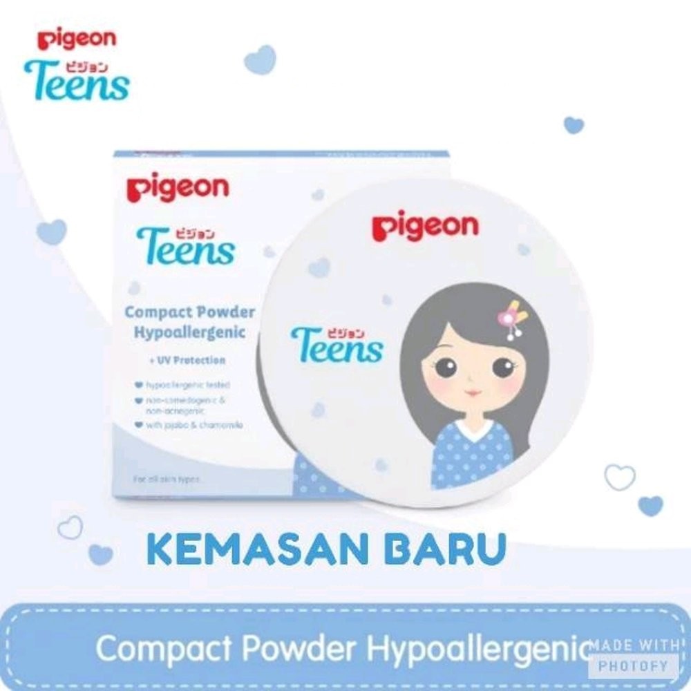 PIGEON TEENS COMPACT POWDER UV PROTECTION 14 Gr @MJ (KEMASAN BIRU)