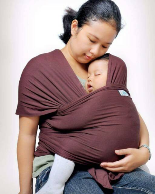 Gendongan baby wrap dita gendongan kain bayi bahan lembut dan adem gendongan kaos 2in1