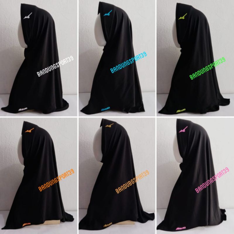 Kerudung volly volley volli Mizuno Hijab instan sport