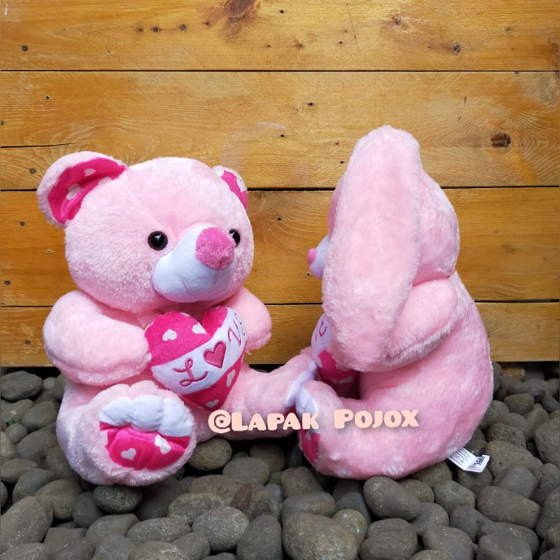 Boneka Bear &amp; Kelinci Love Bordir Kualitas Ekspor