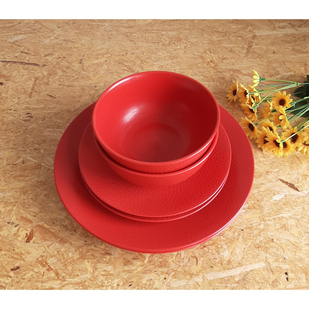 Dinner Set Keramik Motif Kulit Jeruk Set 6 Pcs / Dinner Set Keramik Medard / Dinner Set Keramik