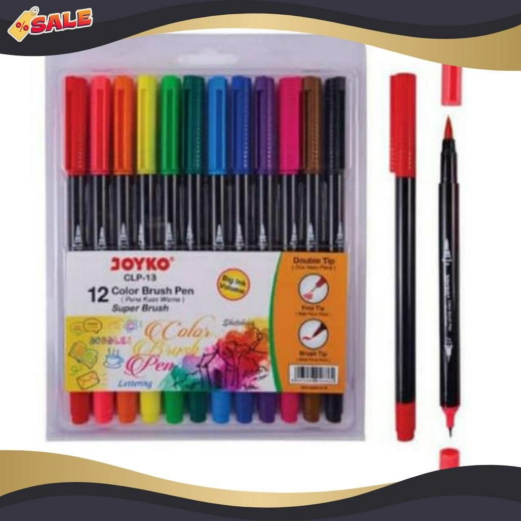 

MURAHMERIAH Color Brush Pen CLP13 Joyko Set 12 Warna Super BrushSpidol Kuas Color