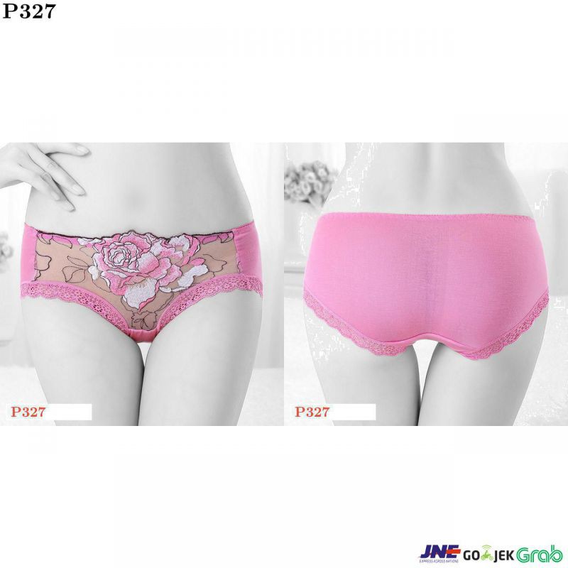 Celana Dalam Panties Hipster Magenta, Bordir Bunga