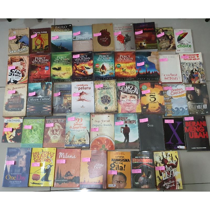 Buku Obral Murah Preloved : Novel Komik Fiksi Random: 5 cm, 99 Langit di Eropa, Negeri 5 Menara, Per