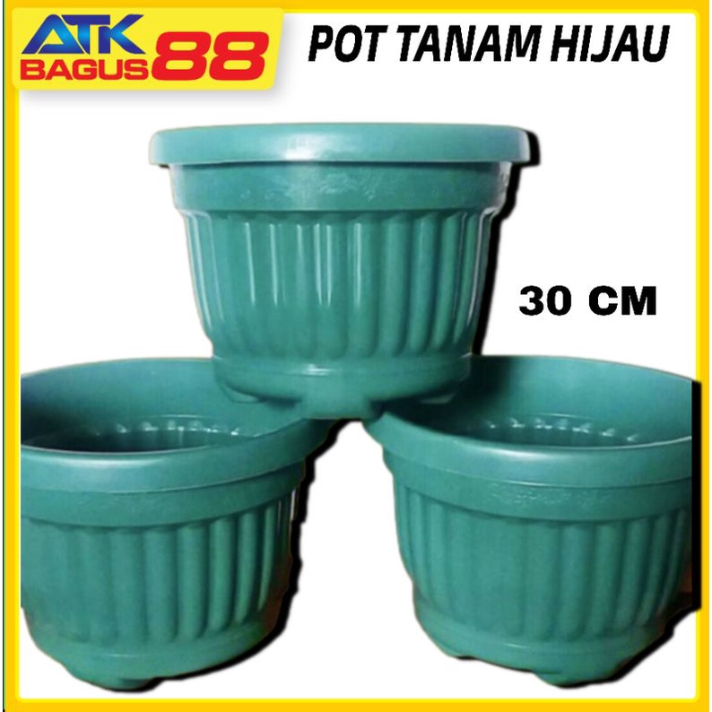 POT BUNGA 30cm HIJAU/1pcs