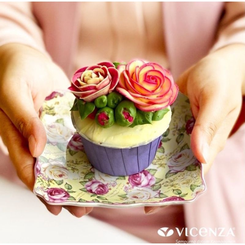 Vicenza Piring Kotak Kecil Piring Kue BA423 1 Lusin
