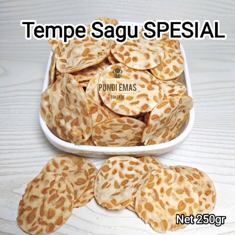 Sanck Kiloan Keripik Tempe Sagu 250 Gram Makanan Ringan Cemilan Camilan Enak Gurih Asin Kiloan