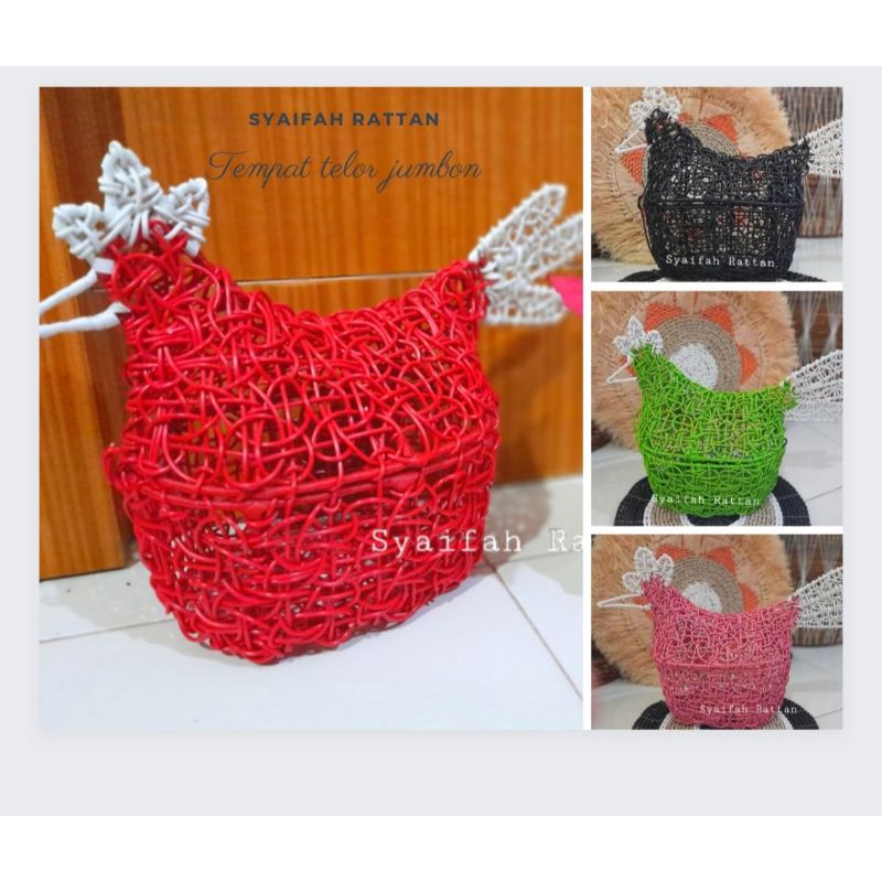 KERANJANG TELOR Jumbo TERLARIS  12otan / Tempat telor ayam rotan