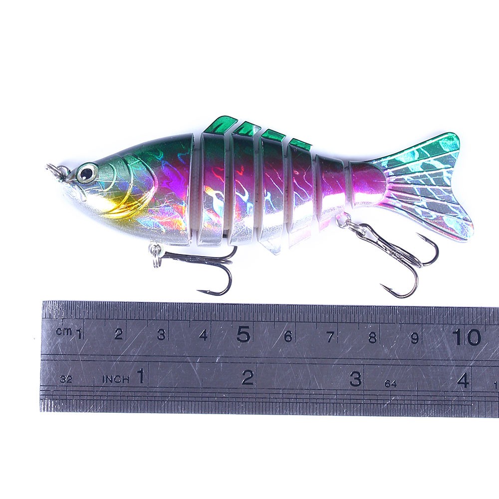 HENGJIA 1 PCS 10 cm 15.6g/23g Fishing Lure Hard Swimbait Casting Minnow Sea Bass Trout 7 Segment Lures Umpan Laser Bait