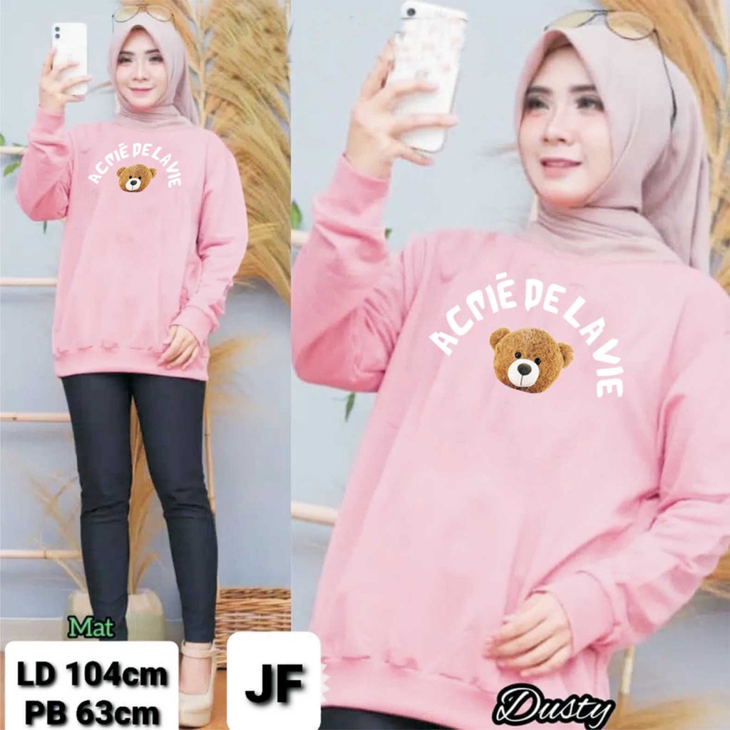 JF Atasan Kaos Sweater Lengan Panjang Wanita DE LAVIE