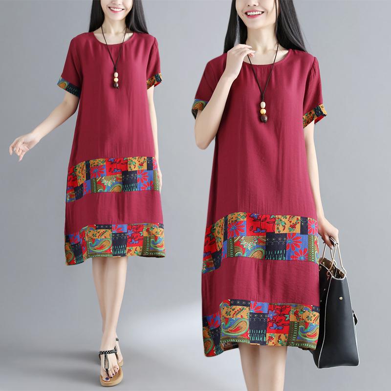 Dress Casual Model  Longgar Bahan  Katun Linen  Shopee 