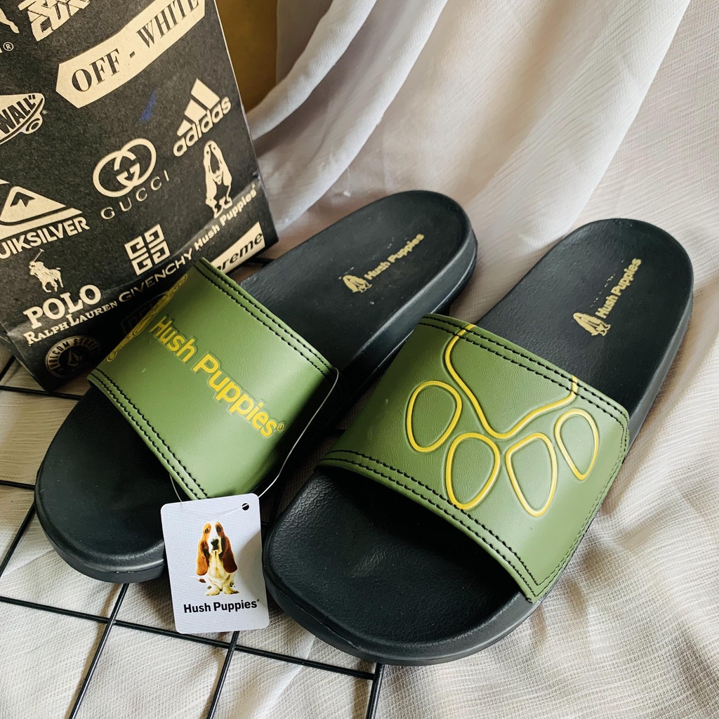 SANDAL SLIDE SLOP HUSH PUPPIES PREMIUM GRADE ORI MODERN SENDAL COWOK CEWEK UNISEX TERFAVORIT NYAMAN ANTI SLIP TERMURAH
