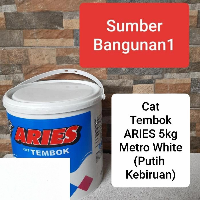 Cat Tembok ARIES by AVIAN 5kg M White putih kebiruan cat plafon triplek 5 kg