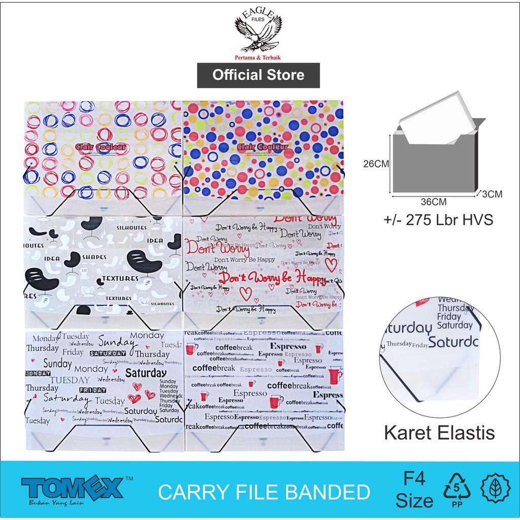 

Carry File Box TOMEX F4 2 Kancing Motif MIXED Tebal 3 Cm File Case Tas Map Dokumen