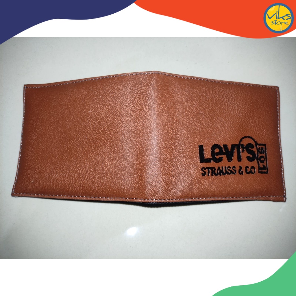 Dompet Lipat Pria Cowok Cowo Laki Laki Distro Pria Bahan Kulit Sintesis Dompet Pria Levis