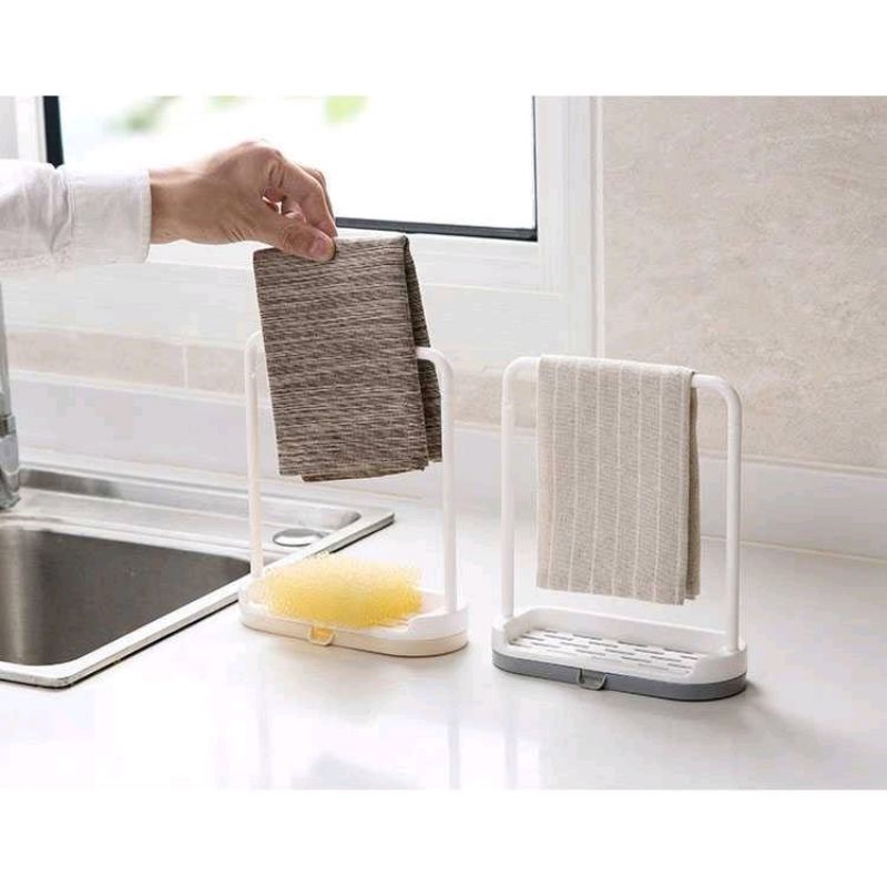 Rak Pengering Lap Dapur Tempat Spons Cuci Piring Kitchen Drainer Holder Rag Hanger