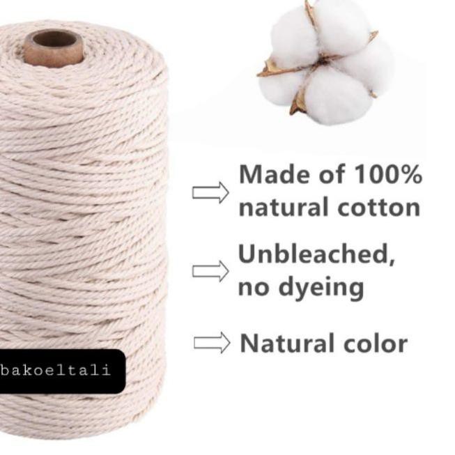 ♛ 1KG : Tali Katun Macrame Murah ukuran 3mm,4mm ●