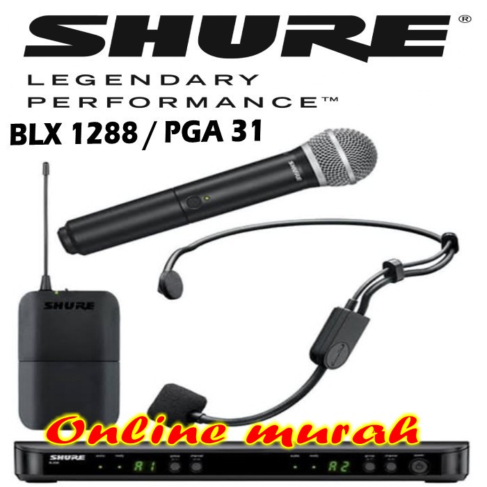 mic wireless shure blx 1288 pga 31 shure blx1288 pga31 pegang headset