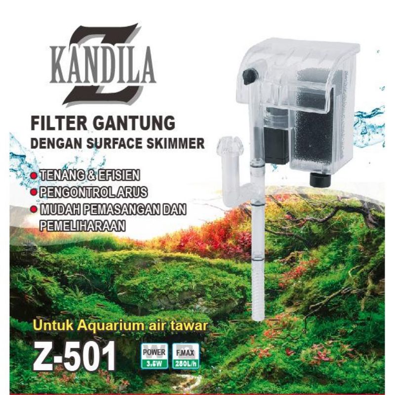 Jual Filter Gantung Aquarium / Hang On Filter Aquascape + Skimmer