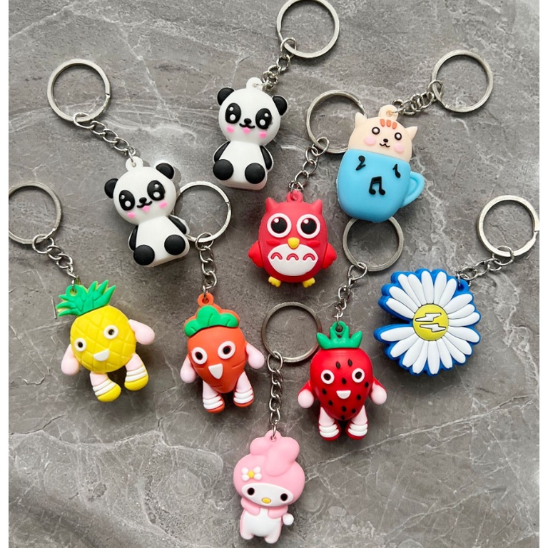 CHIKOISME - 3D Gantungan Timbul Variasi Kartun Fruit Daisy Cute Aksesoris Tas Souvenir Karakter Lucu NR