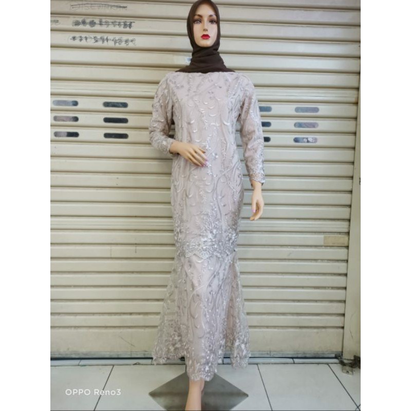 Kebaya Gamis / Gamis Brukat Pesta / Gamis Pesta Terbaru / Gamis Brokat / Gamis Duyung / Gamis Tille