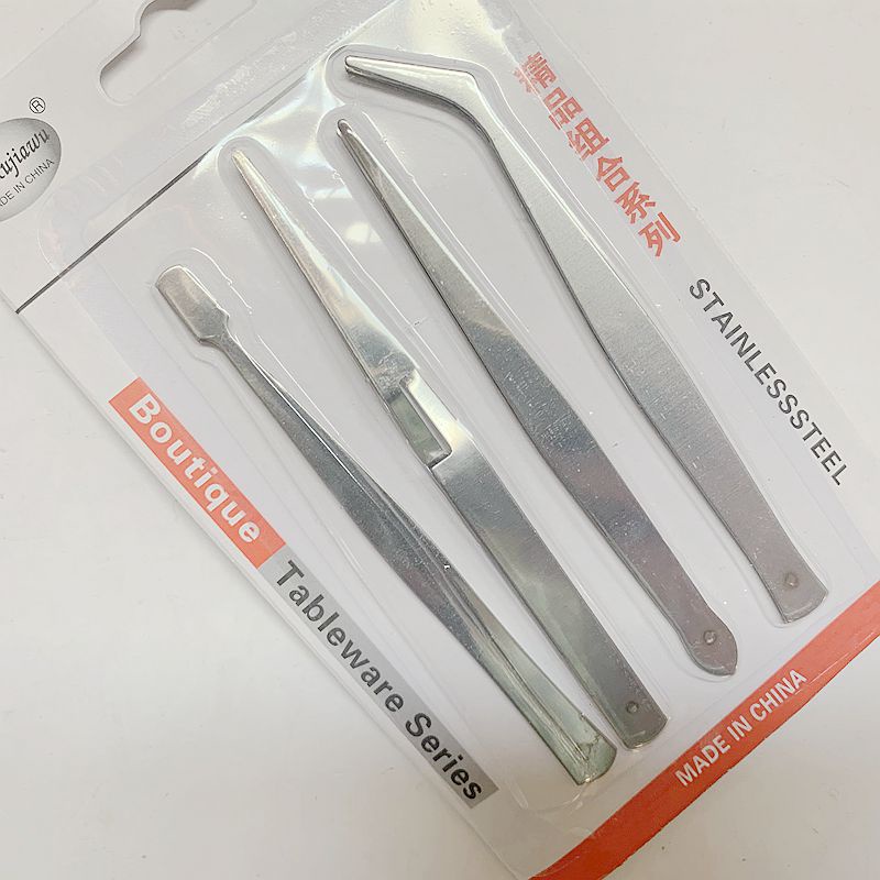 pinset tweezer stenlis serbaguna isi 3/4/6 pcs /set