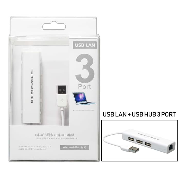 Usb to Lan with Usb Hub 3port