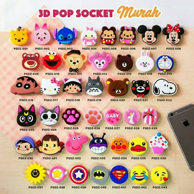 Pop Socket 3D Karakter pop socket murah