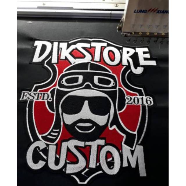 Logo Bordir Komputer CUSTOM ukuran besar 30 - 31 cm Custom suka suka free Desain minimal 6 pcs [THG]