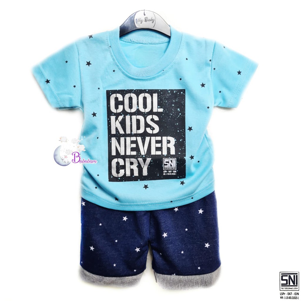 BAJU BAYI ECER CASUAL KASUAL SETELAN ANAK COOL KIDS NEVER CRY / SETELAN ANAK HARGA GROSIR