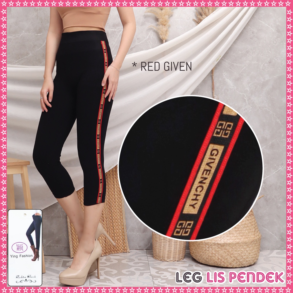 Legging Lis Pendek Wanita / Legging List Pendek import wanita / legging fashion wanita-Lis 7/8 - RED GIVEN