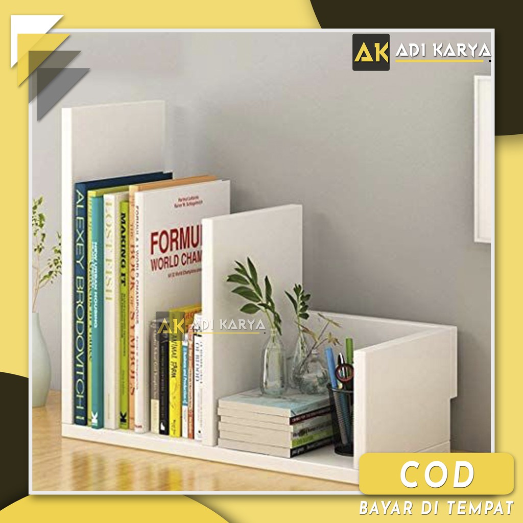 Rak Buku Portable Kayu Kuat Kokoh Kotak Buku Mini Rak Serbaguna Minimalis Ekonomis HRB103