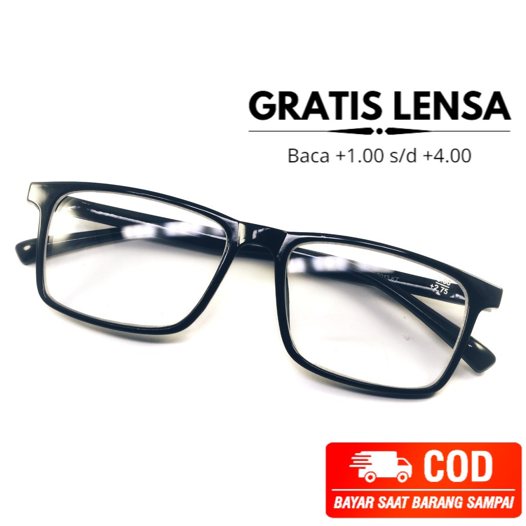 Kacamata Baca Jalan Pria Wanita Kaca Mata Lensa Normal Plus