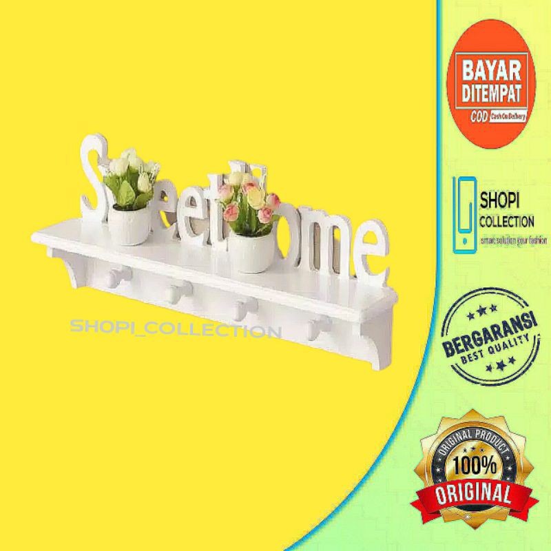 Flash Sale Rak Dingding Vintage Sweethome (dengan 4buah Hook Gantungan) A530 VRV6gpmU55pNmw