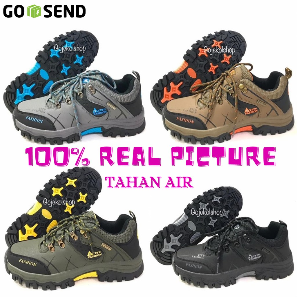 Sepatu Gunung Pria Sepatu Hiking Panjat Tebing Hiking Waterproof Non Slip Outdoor Shoes