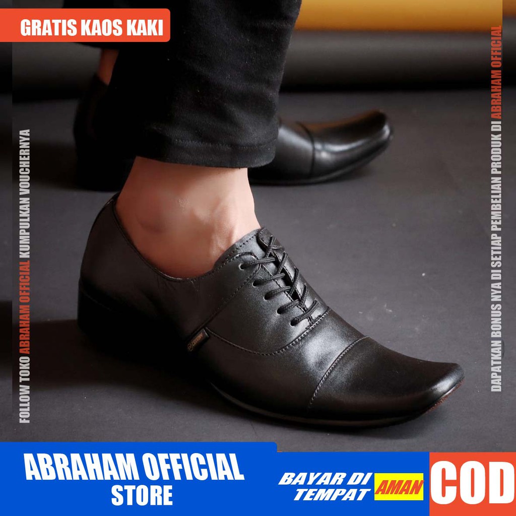 PHELIK Sepatu Formal Pria Sepatu Pantofel Kulit Asli Sepatu Pria Casual Sepatu Kasual Cowok / Cowo Oxford Kerja Kantor Kuliah Kondangan Gaya Keren Kekinian Original Murah Terlaris