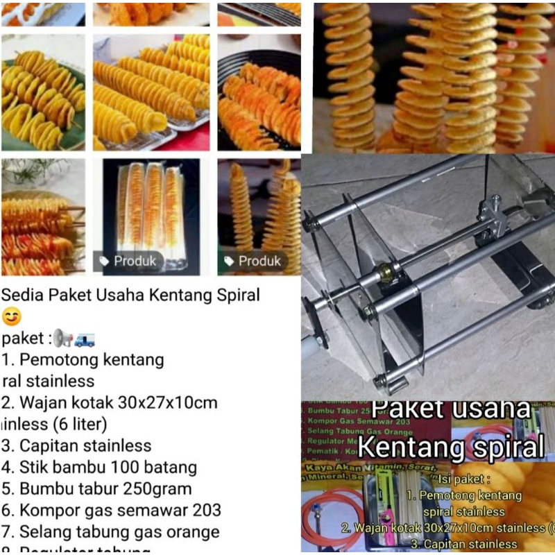 Paket Mesin Pemotong Kentang Spiral
