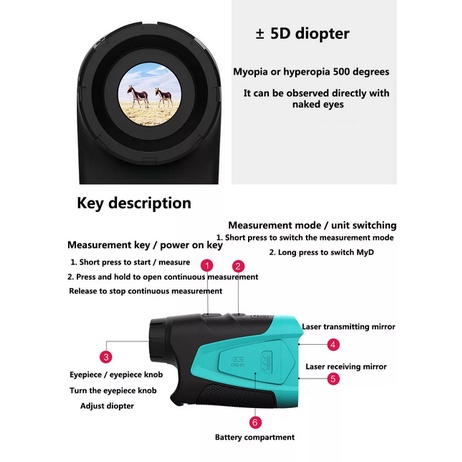 Mileseey PF230 600M Telescope Golf Laser Rangefinder Distance Meter Teropong