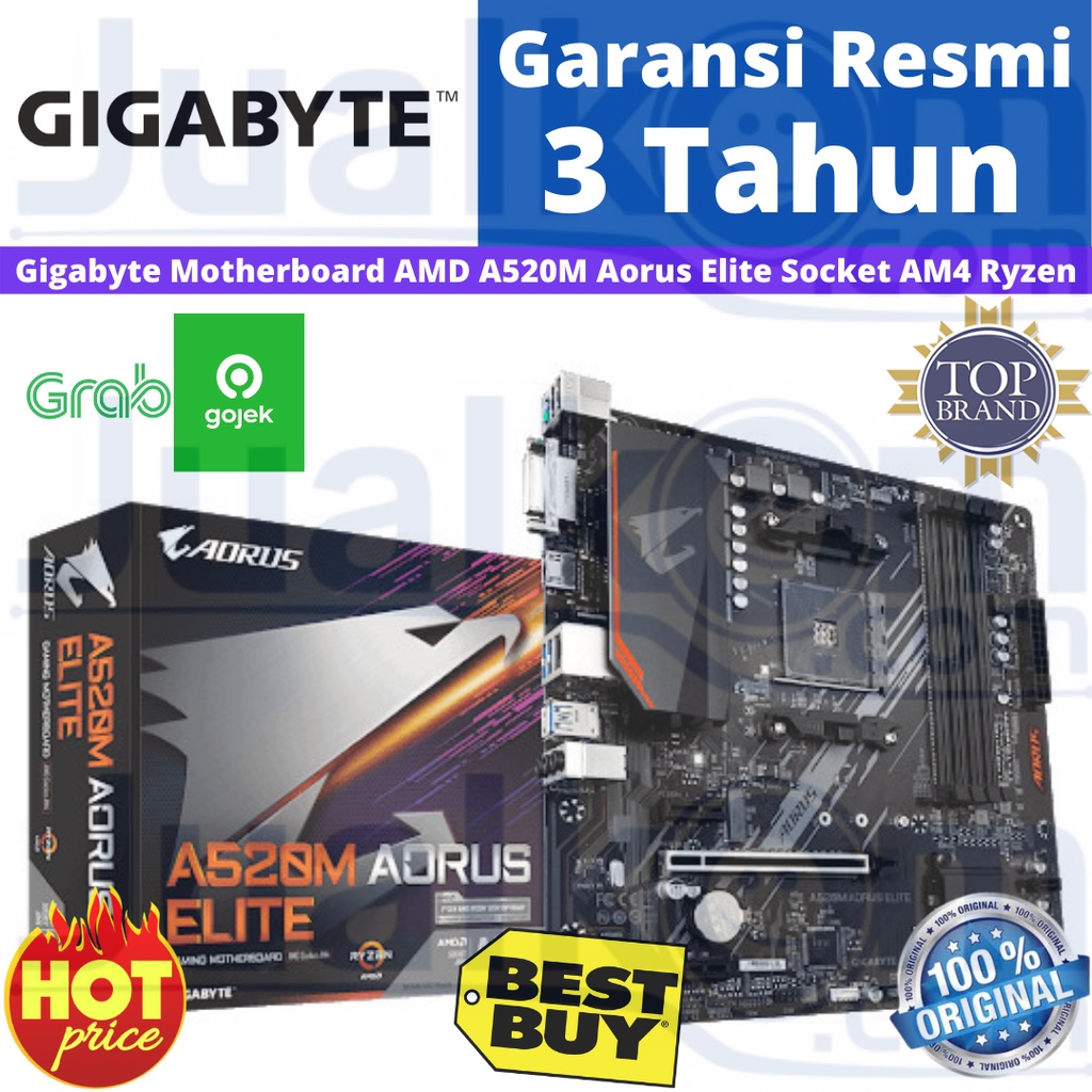 Gigabyte Motherboard AMD A520M Aorus Elite Socket AM4 Ryzen