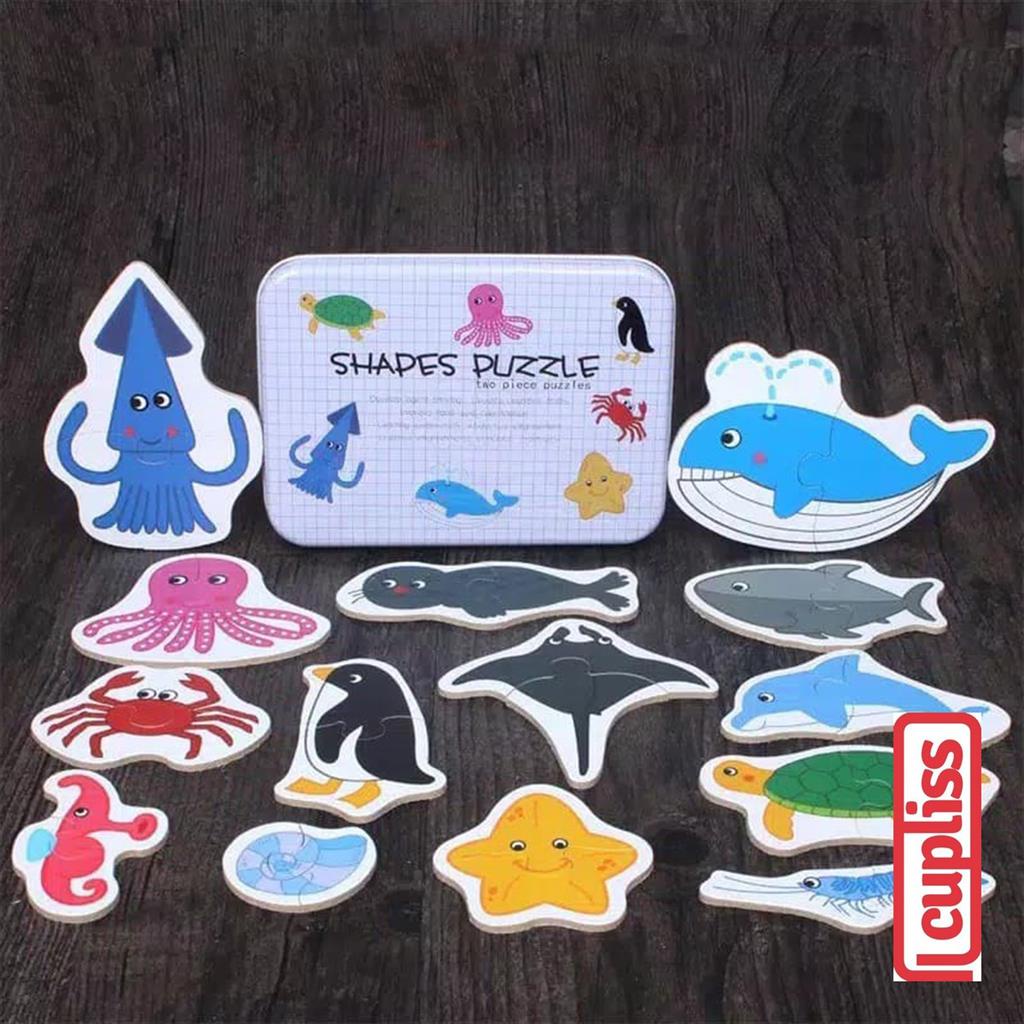 Shapes Puzzle Sea Mainan Edukasi Anak Puzzle kayu