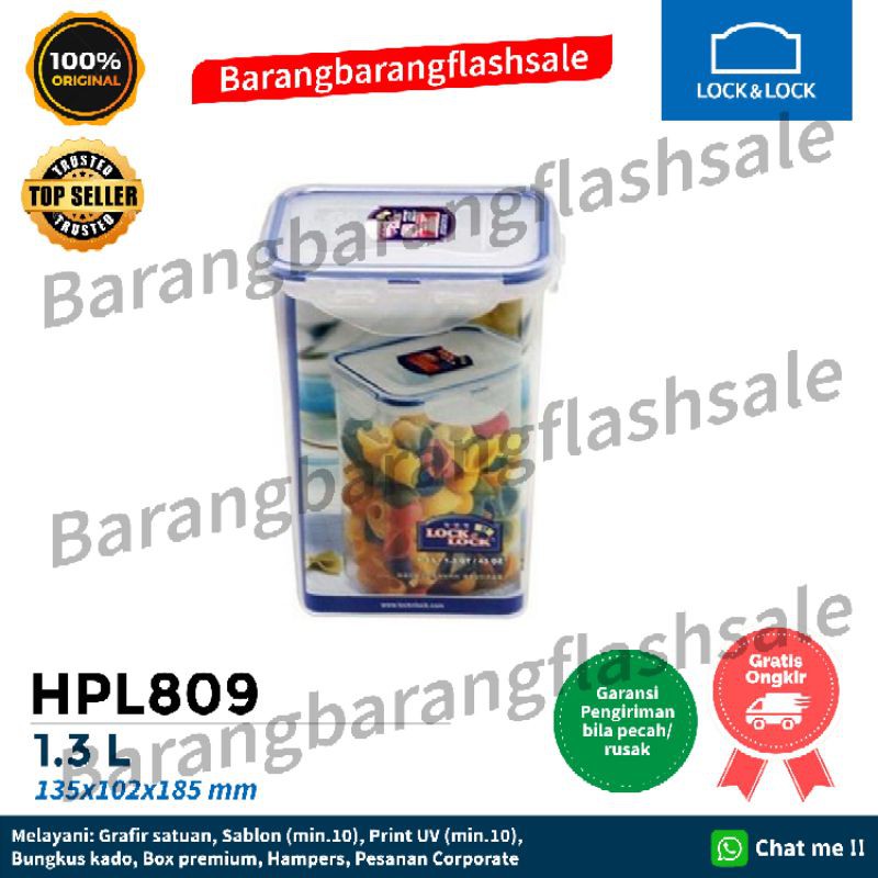 Lock n Lock Food Container 1.2L / 1.3L HPL808H HPL809 Toples makanan wadah susu tepung pasta