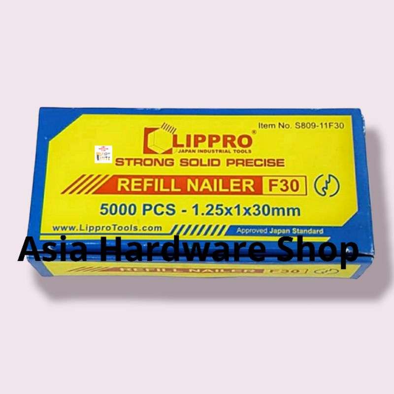 

Isi Paku Tembak F30 LIPPRO Isi Refill Air Nailer Isi Staples Paku Tembak Lurus