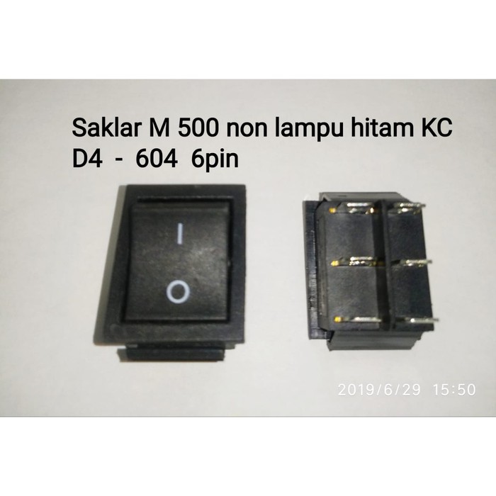 [11 GRAM] Saklar Switch Besar 6Pin / 6 Pin On Off Hitam