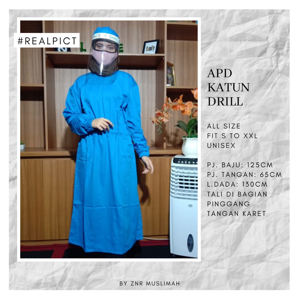Baju Jaga APD Drill| Gown Drill | APD Gown Medis | Baju Bedah