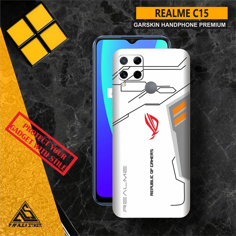GARSKIN HANDPHONE REALME C15 WHITE ROG