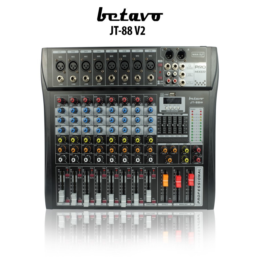 MIXER AUDIO BETAVO JT 88 V2 PROFESIONAL MIXER 8 CHANEL