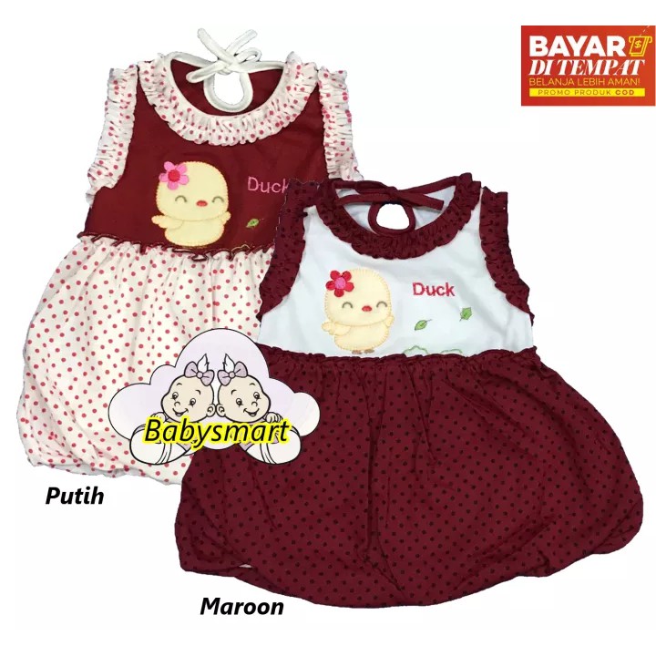 Babysmart - Baju bayi Perempuan Dress Ballon motif DUCK PLANET KIDS usia 0-12 bulan / Pakaian anak