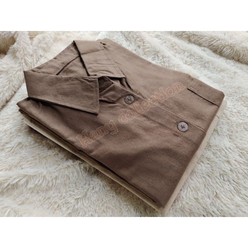 KEMEJA LENGAN PANJANG//LEA SHIRT KEMEJA OVERSIZED// Misty Long Shirt Kemeja Wanita-Mocca