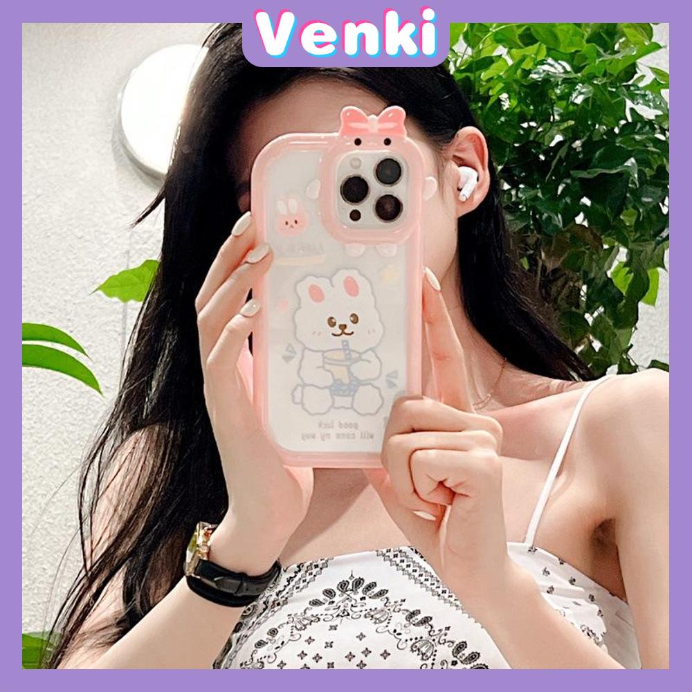 iPhone Case Silicone Soft Case Clear Case Airbag Shockproof Protection Camera Shiny Feel Bunny Cartoon Cute Compatible For iPhone 11 Pro Max 13 Pro Max 12 Pro Max 7Plus xr XS Max